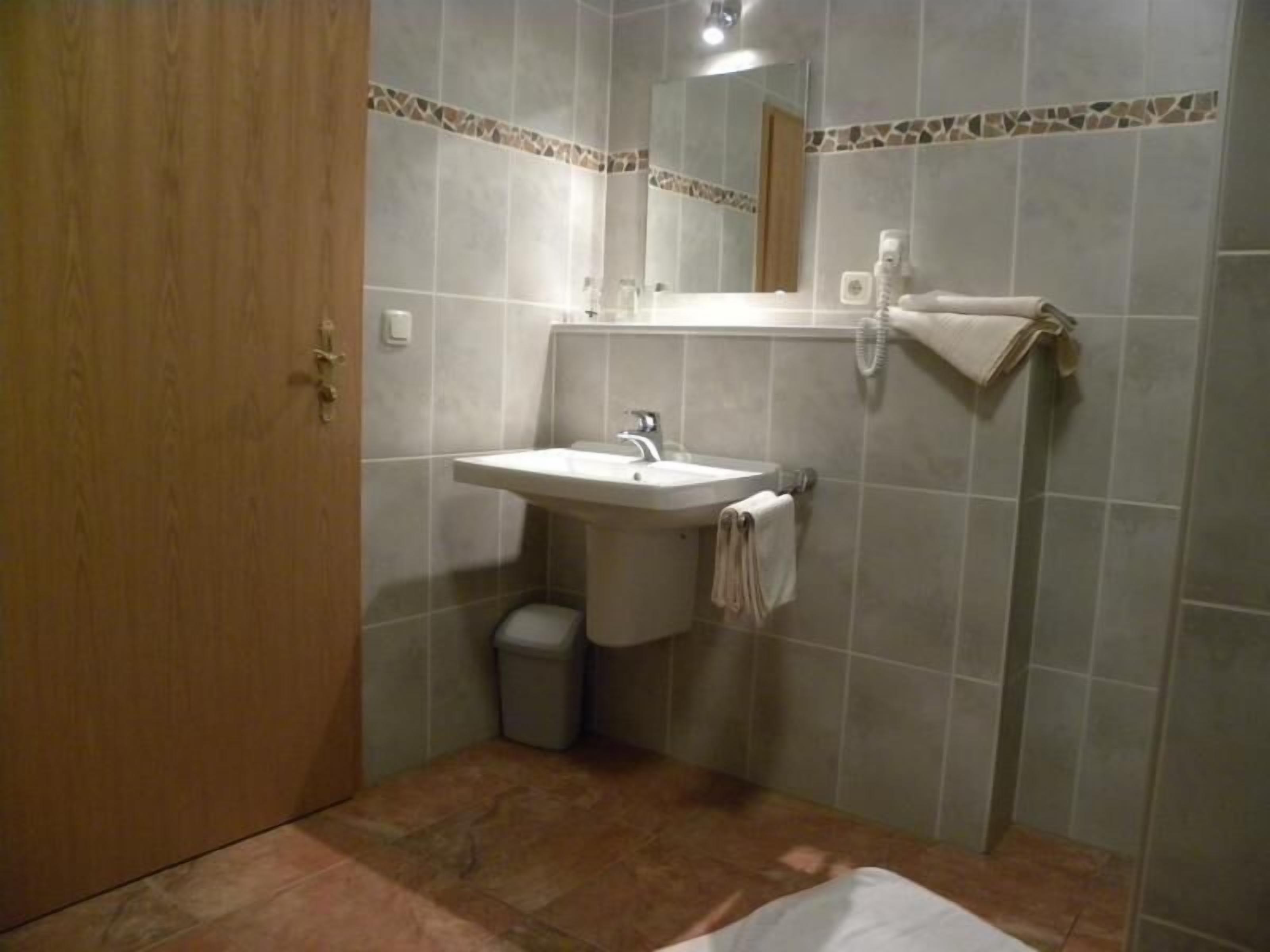 free toiletries, hair dryer, towels