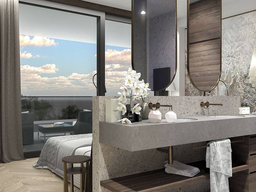 Chambre Double Premium, 1 très grand lit, patio | Coffres-forts dans les chambres, rideaux occultants