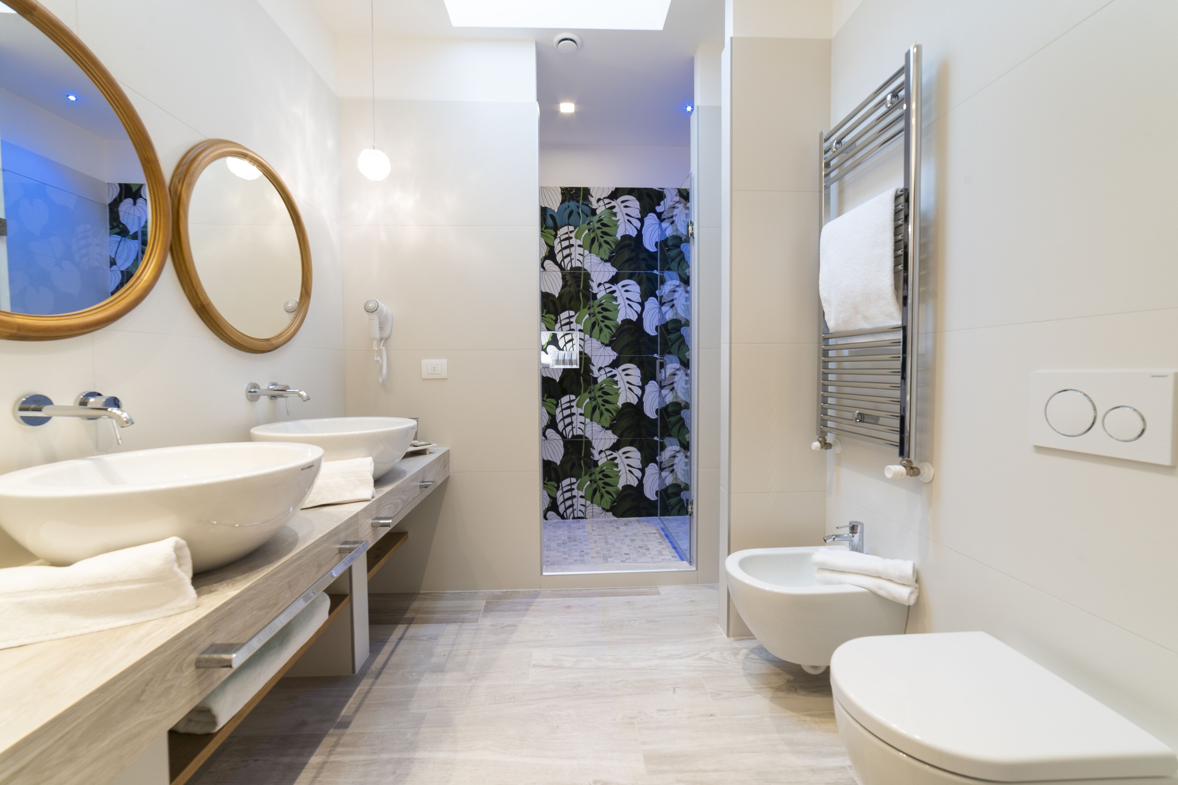family quadruple room | bathroom | shower, bidet, towels