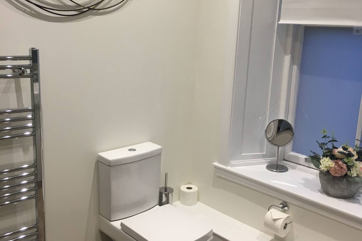 free toiletries, hair dryer, towels