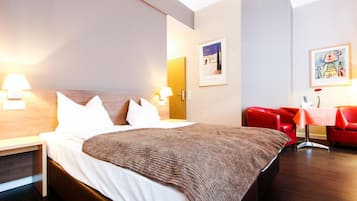 Hypo-allergenic bedding, desk, soundproofing, iron/ironing board