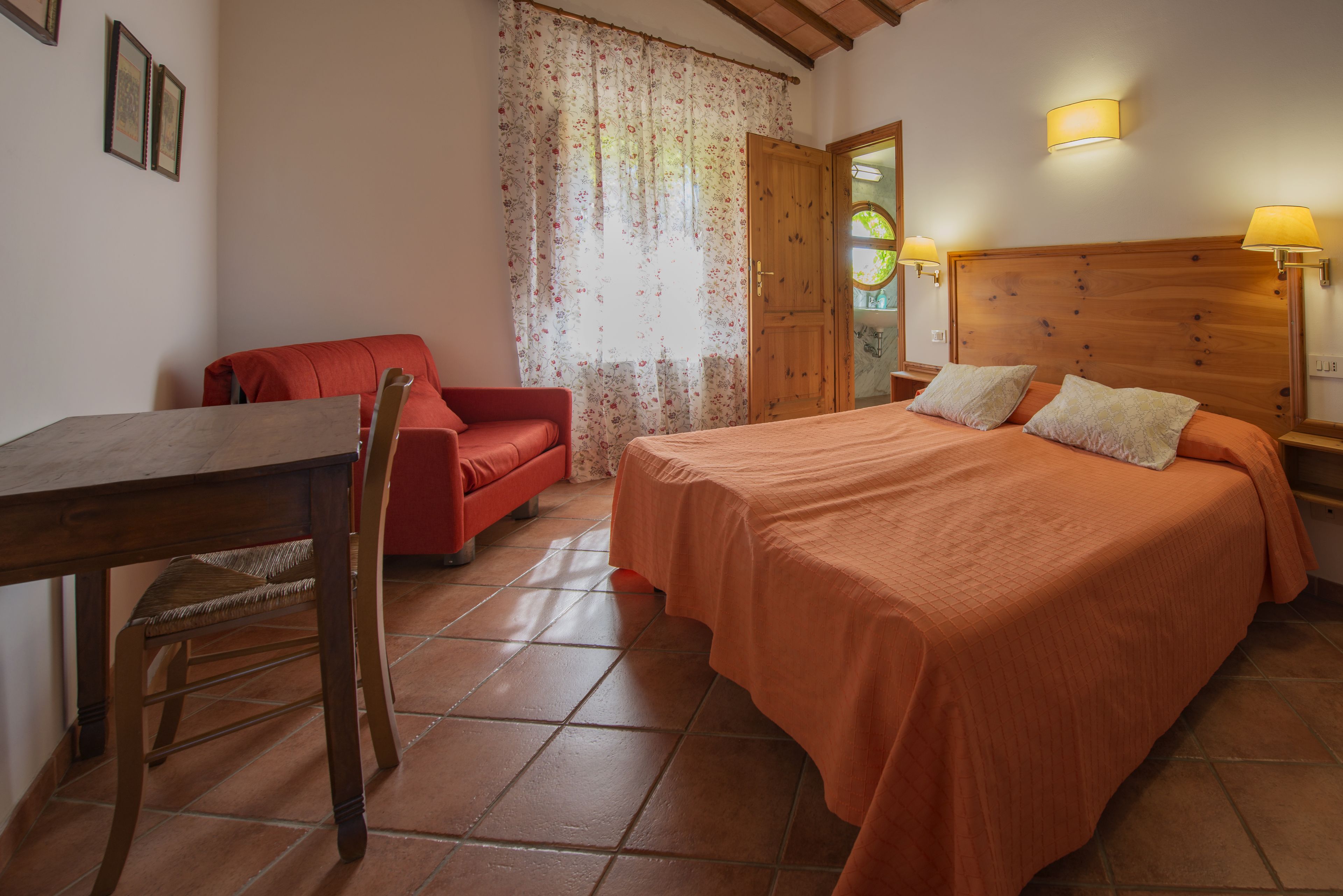 Double Room, Separate Building | Desk, bed sheets