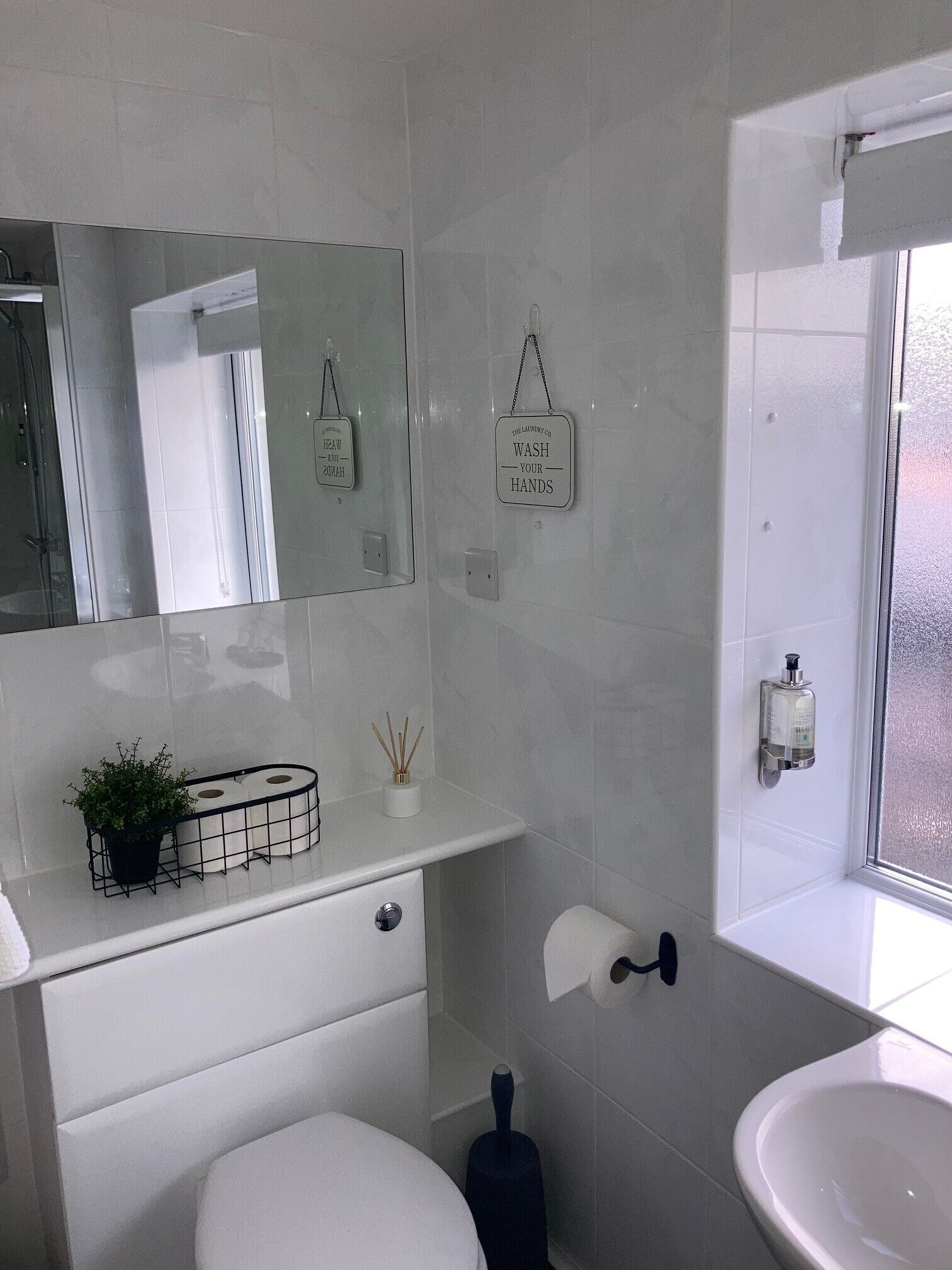 Double Room (Room 3) | Bathroom | Shower, hair dryer, towels