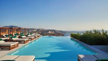 Seasonal outdoor pool, sun loungers