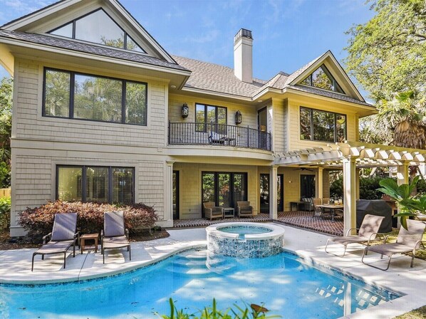 Pool - 18 Sandhill Crane ~ Luxury 2nd Row Ocean Home in Sea Pines with Elevator! (Hilton Head Island)