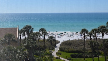 Balcony view of the beach