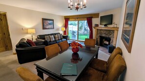 TV, fireplace, DVD player