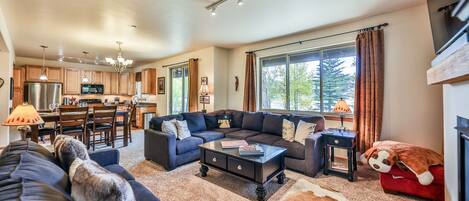 TV connectée, cheminée, lecteur de DVD