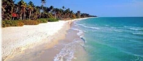 Beach nearby, sun-loungers, beach towels