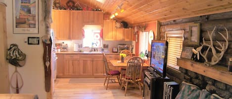 Smart TV, fireplace, DVD player