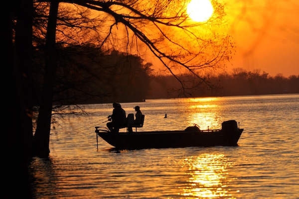 A common sight on the lake in the evening