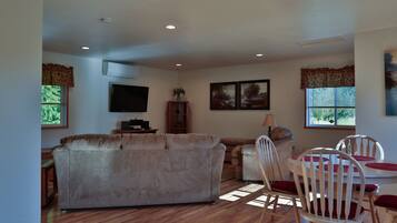 電視、壁爐、DVD 播放機