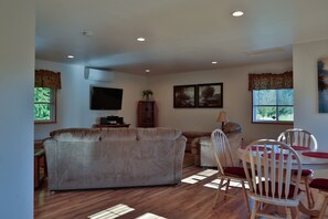 TV, fireplace, DVD player