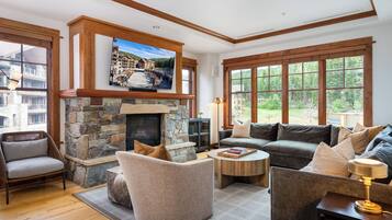 Fireplace, DVD player