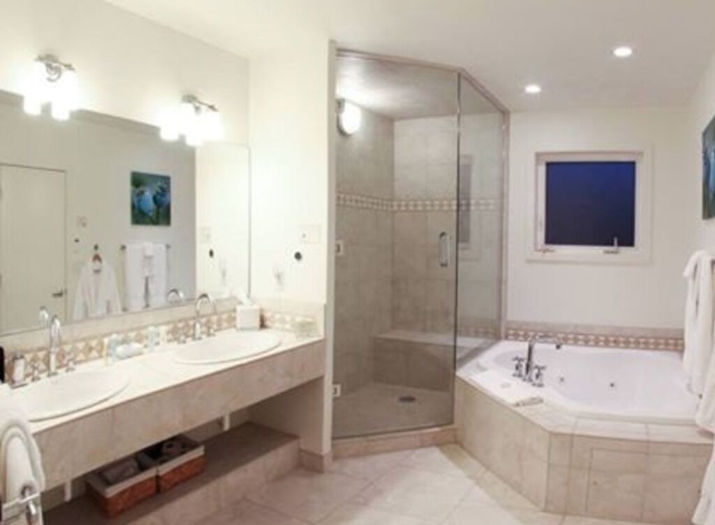 Shower, jetted tub, eco-friendly toiletries, hair dryer