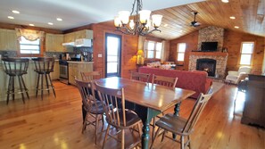 Dining - Overlook Cabin: E. Bluff Drive, Lake View, Hot Tub, Firepit, Central-AC, Private (Penn Yan)