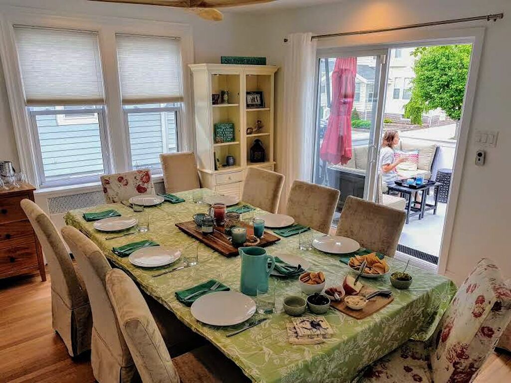 Entertain indoors or on the deck, adjacent to the dining room.