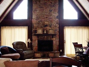 Smart TV, fireplace, DVD player, ping pong