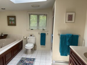 Duschwanne, Whirlpool, Haartrockner, Handtücher