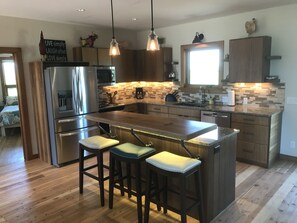 Fridge, microwave, oven, stovetop - Your Basecamp In the Tetons.  (Victor)