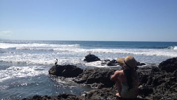Plage, chaises longues