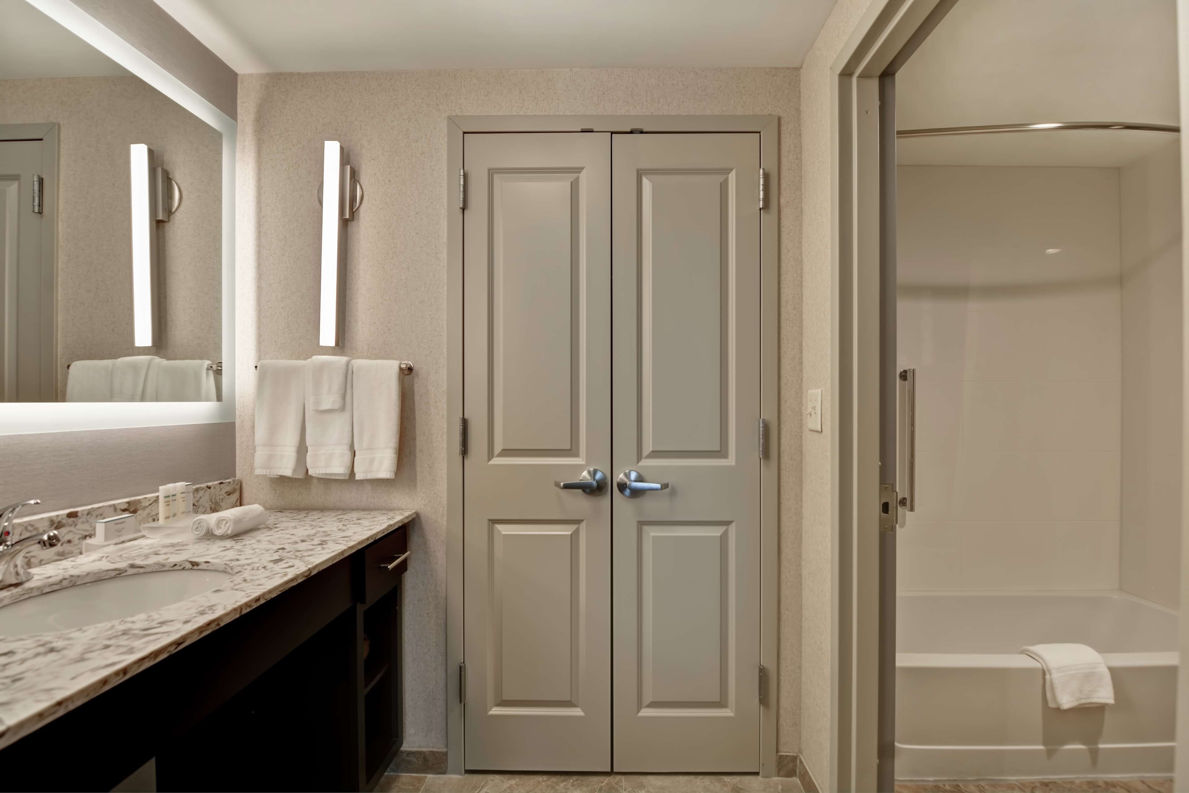 free toiletries, hair dryer, towels