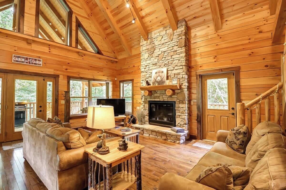 Una Smart TV, una chimenea, un reproductor de DVD