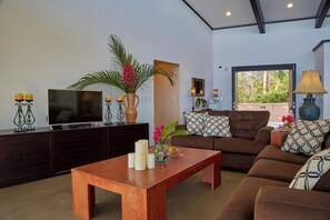 Smart TV, DVD player, books, stereo