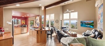 The Executive Lodge up in the West Hills and is 2 miles from downtown Bend.