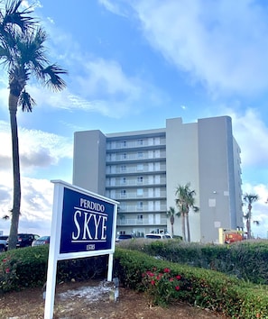 Perdido Skye offers stunning views of the surrounding area from its multi-story building with balconies.