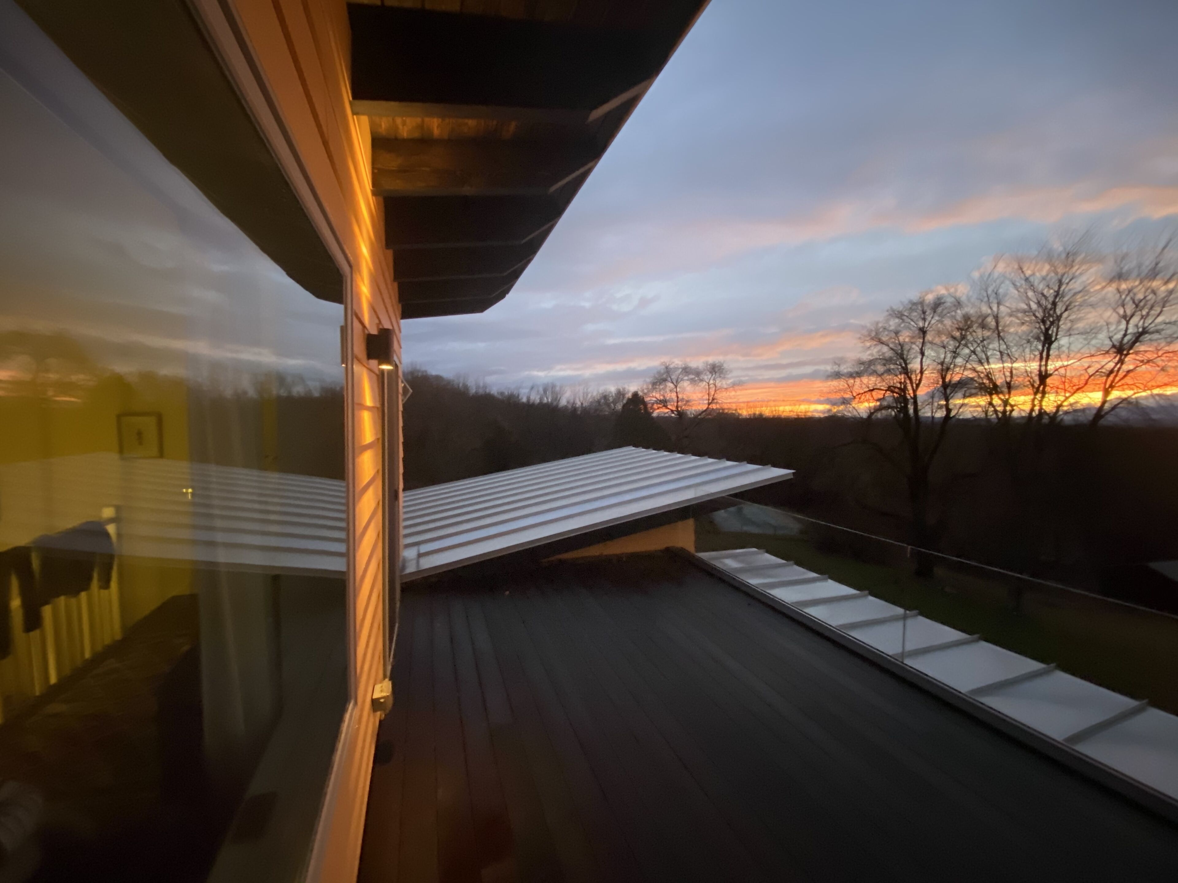 sunset on the sky porch