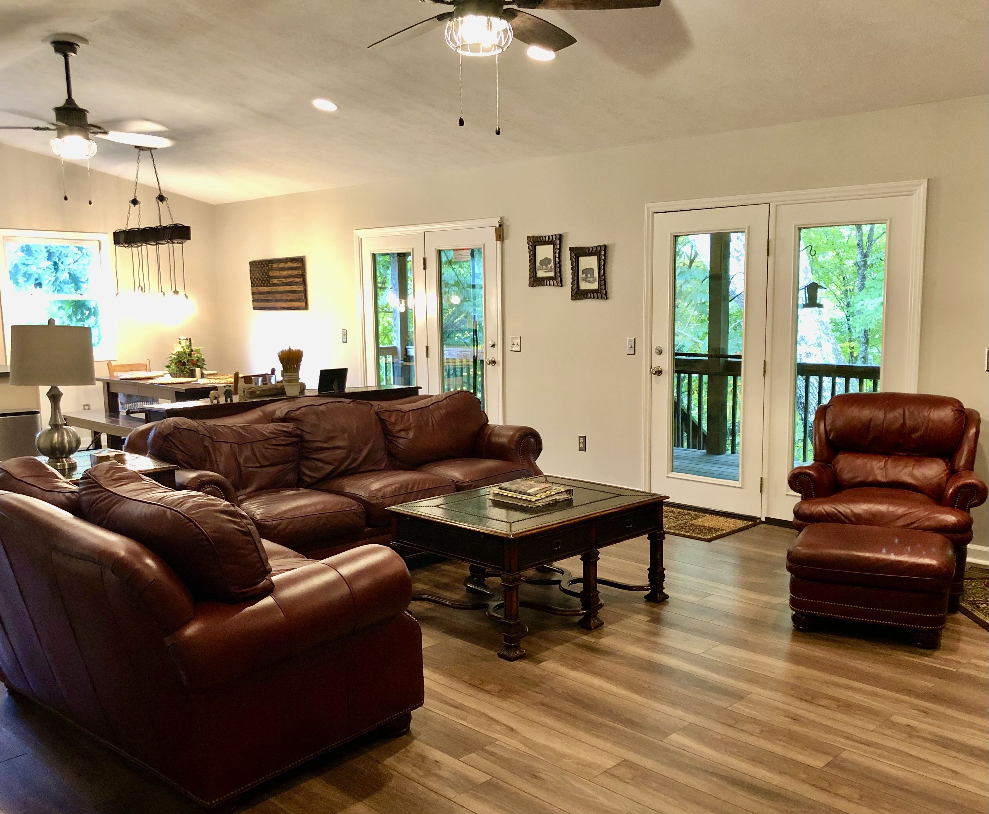 Relaxing retreat on Otter Falls with views of Grandfather Mountain.