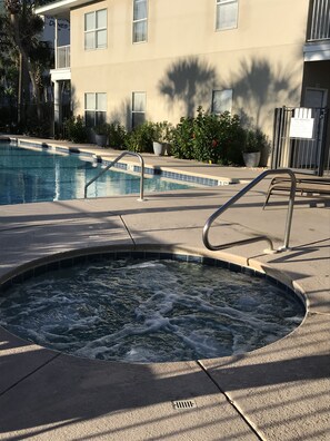 Outdoor pool, a heated pool - Destin's Crystal Beach, Caribbean Dunes, newly renovated 2/2, steps from beach! (Destin)