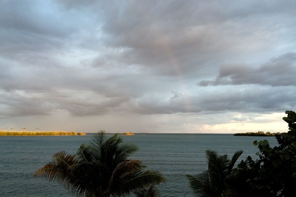 Rainbow view from balcony