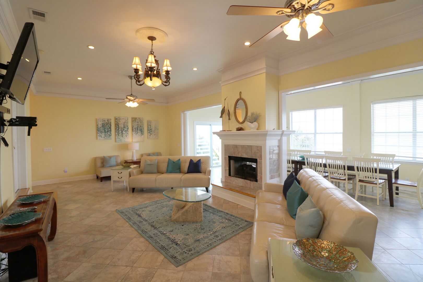 TV, fireplace, DVD player