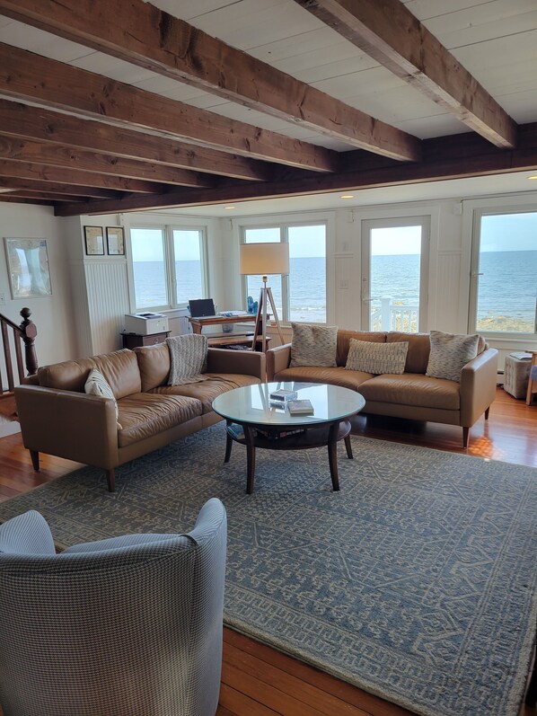 Smart TV, fireplace, DVD player, books