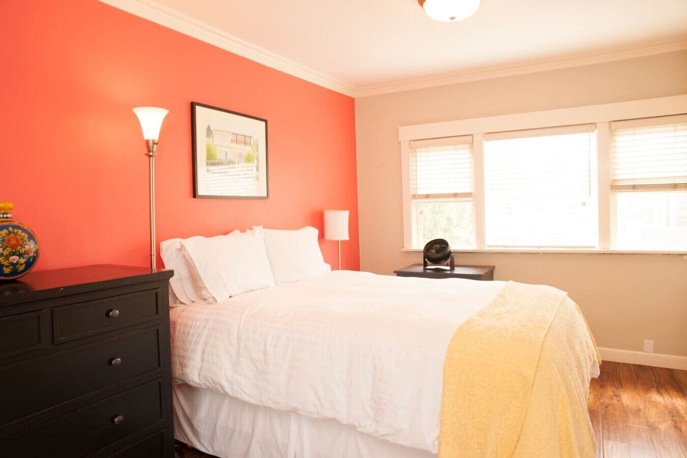 1 bedroom, desk, iron/ironing board, travel cot