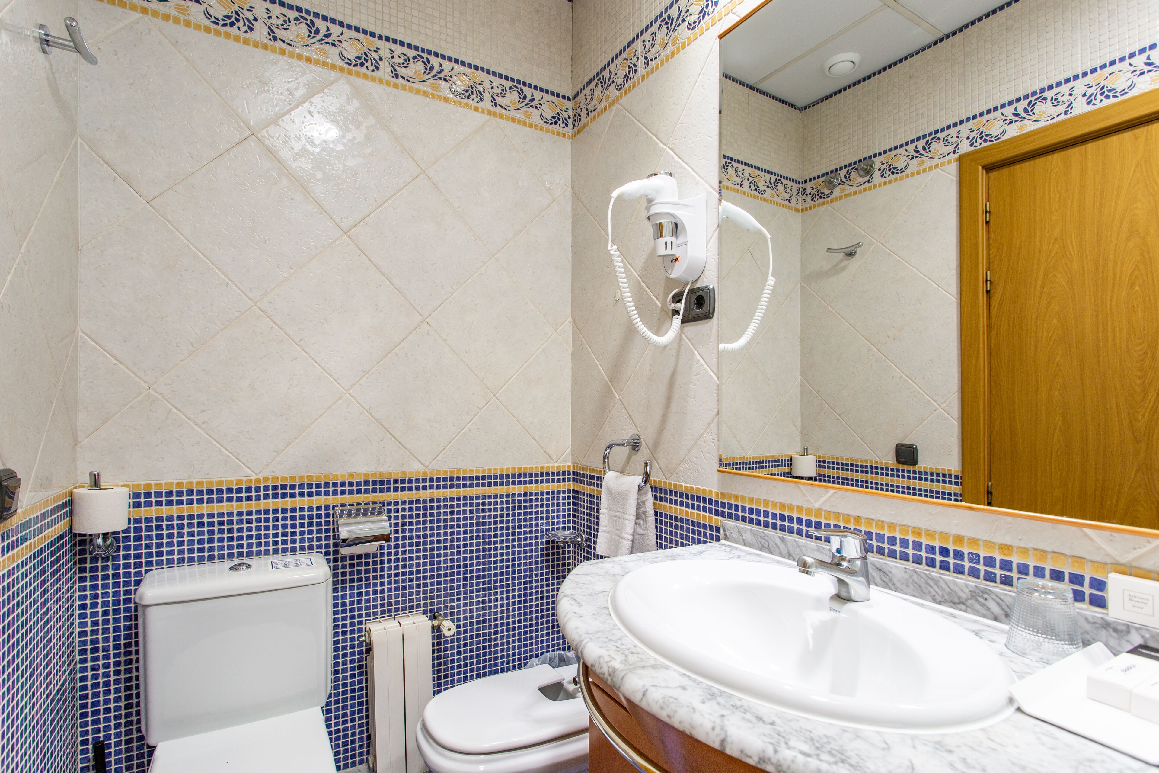 shower, free toiletries, hair dryer, bidet