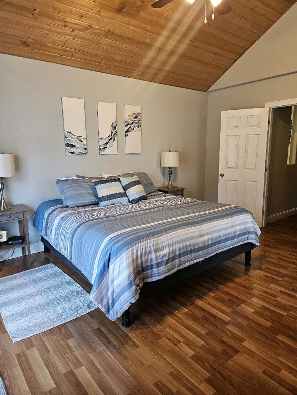 A view of the master bedroom.