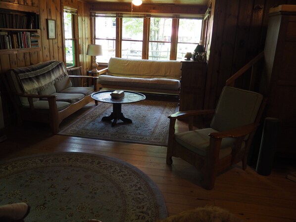 Téléviseur, foyer, livres