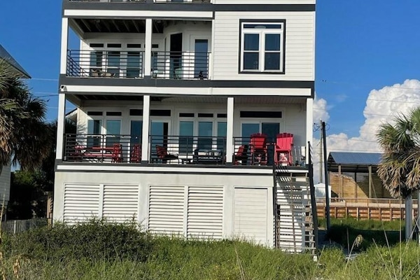 View of house from the beach. This is one awesome house!