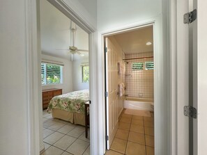 Hallway entry to Bedroom #2 with hall Bathroom #2