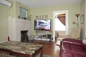 Smart TV, DVD player, books, video library