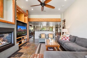 TV, fireplace, DVD player