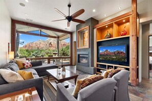 TV, fireplace, DVD player