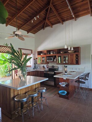 Fridge, microwave, oven, stovetop - THE GEM OF ATENAS: EXQUISITE HOME on 18 acres of TROPICAL PARADISE (Atenas)