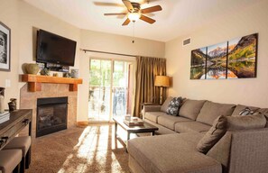 TV, fireplace, DVD player