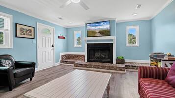 TV, fireplace, DVD player