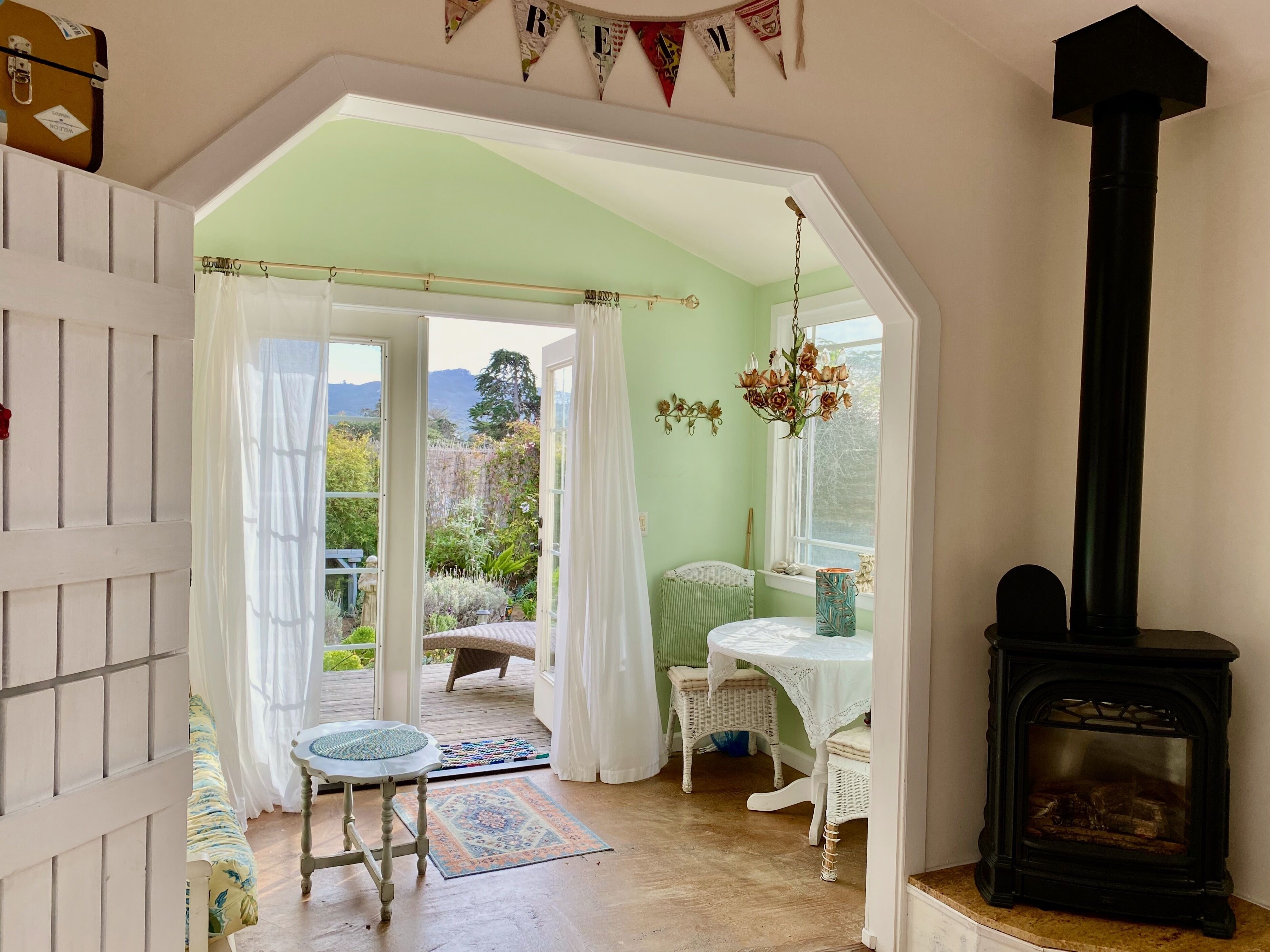 Soft soothing colors and lots of light throughout
