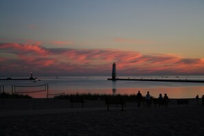 Beach nearby, sun-loungers